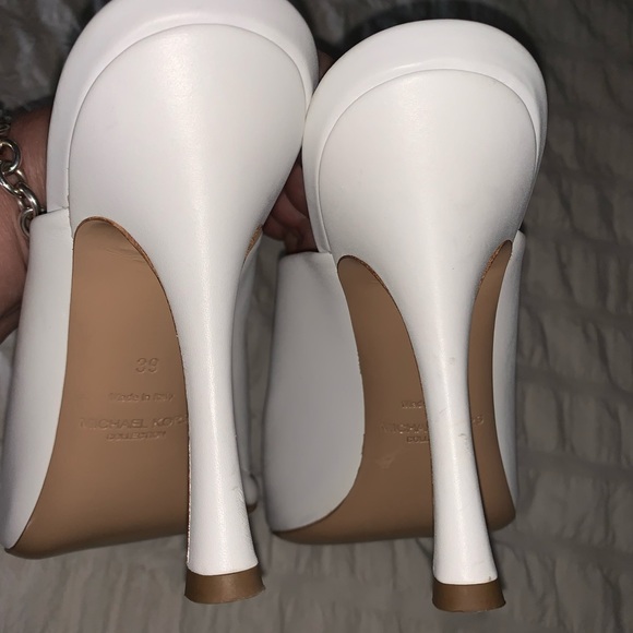 Michael Michael Kors made in Italy white high heels slides size 39 - Picture 8 of 13